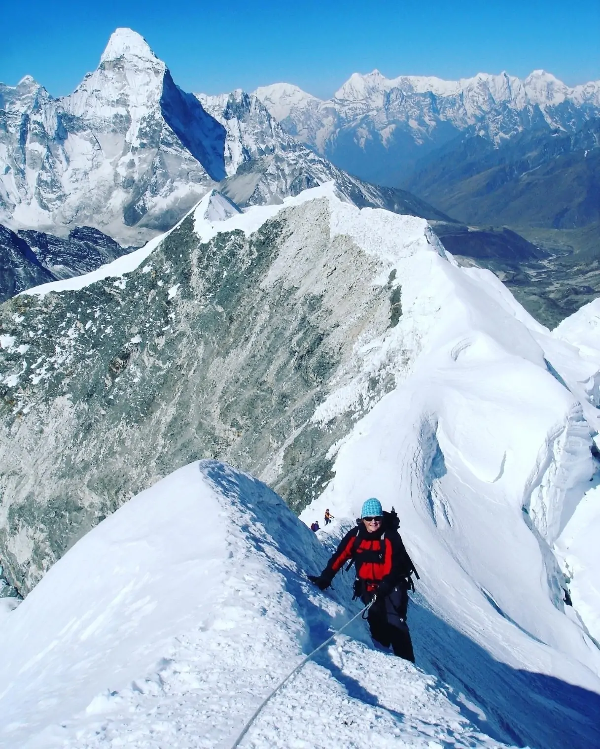 Trekker en-route to everest summit; ebc trek nepal ; women empowerment.