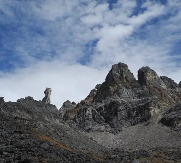 Mountain peak visible on the Lumba Sumba Pass trekking route