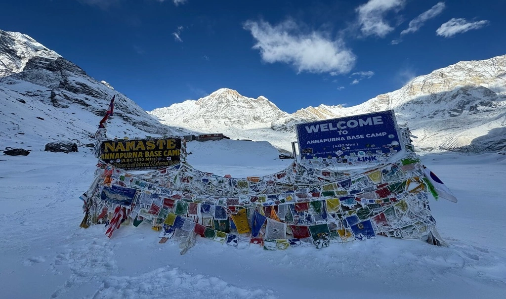 Scenic view of Annapurna Base Camp during treks during Dashain and Tihar in Nepal.