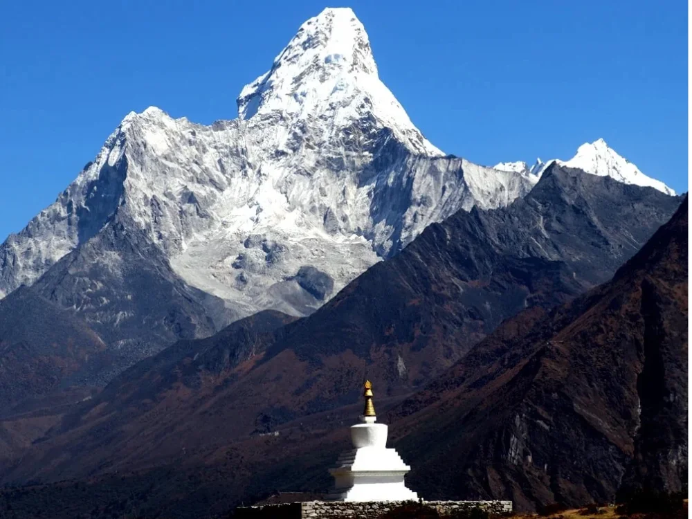 Scenic view of Mount Everest during treks during Dashain and Tihar in Nepal.